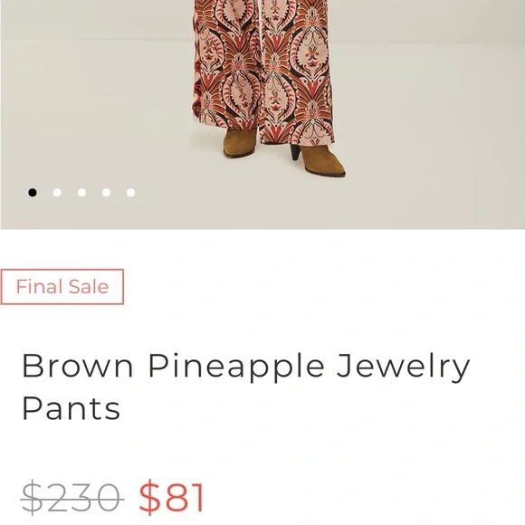 FARM Rio Multicolor Bold Pineapple “Jewelry” Wide-Leg Pants - Picture 6 of 8